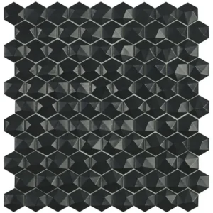 Hexagonal 3D Negro Mate
