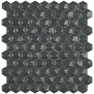Hexagonal 3D Gris Oscuro Mate