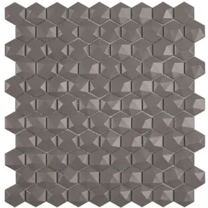 Hexagonal 3D Marrón Mate